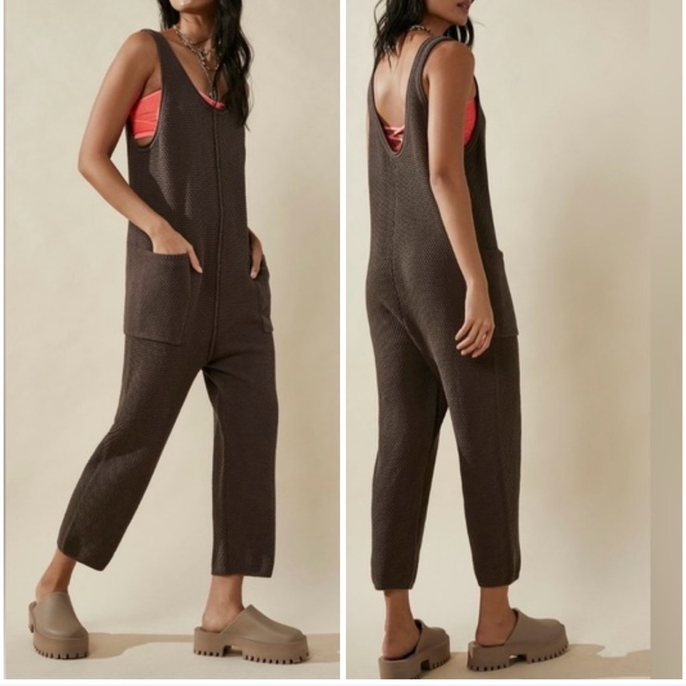 Free People Brown Textured Jumpsuit - Picture 9 of 9